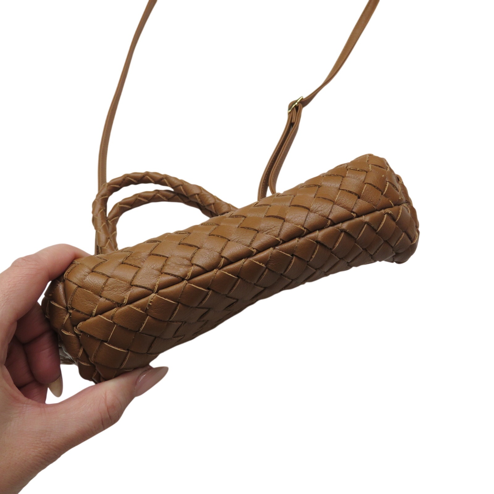 Milaner Italia Micro Elena Woven Handbag Nappa Leather Brown Woven Shoulder Bag — image 8 of 8